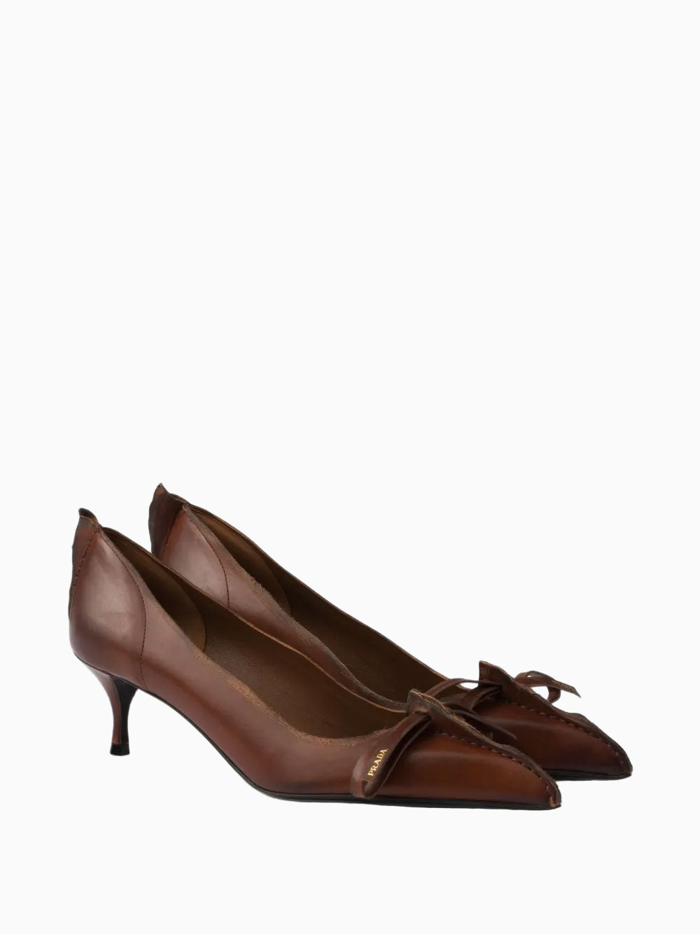 【PRADA】lady's サテン スリッパ スクエアトゥ brown／black Prada Women's Shoes | OTTODISANPIETRO