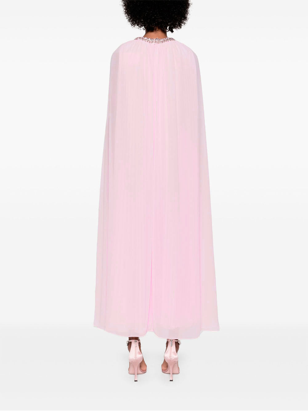 Chiffon cape midi dress