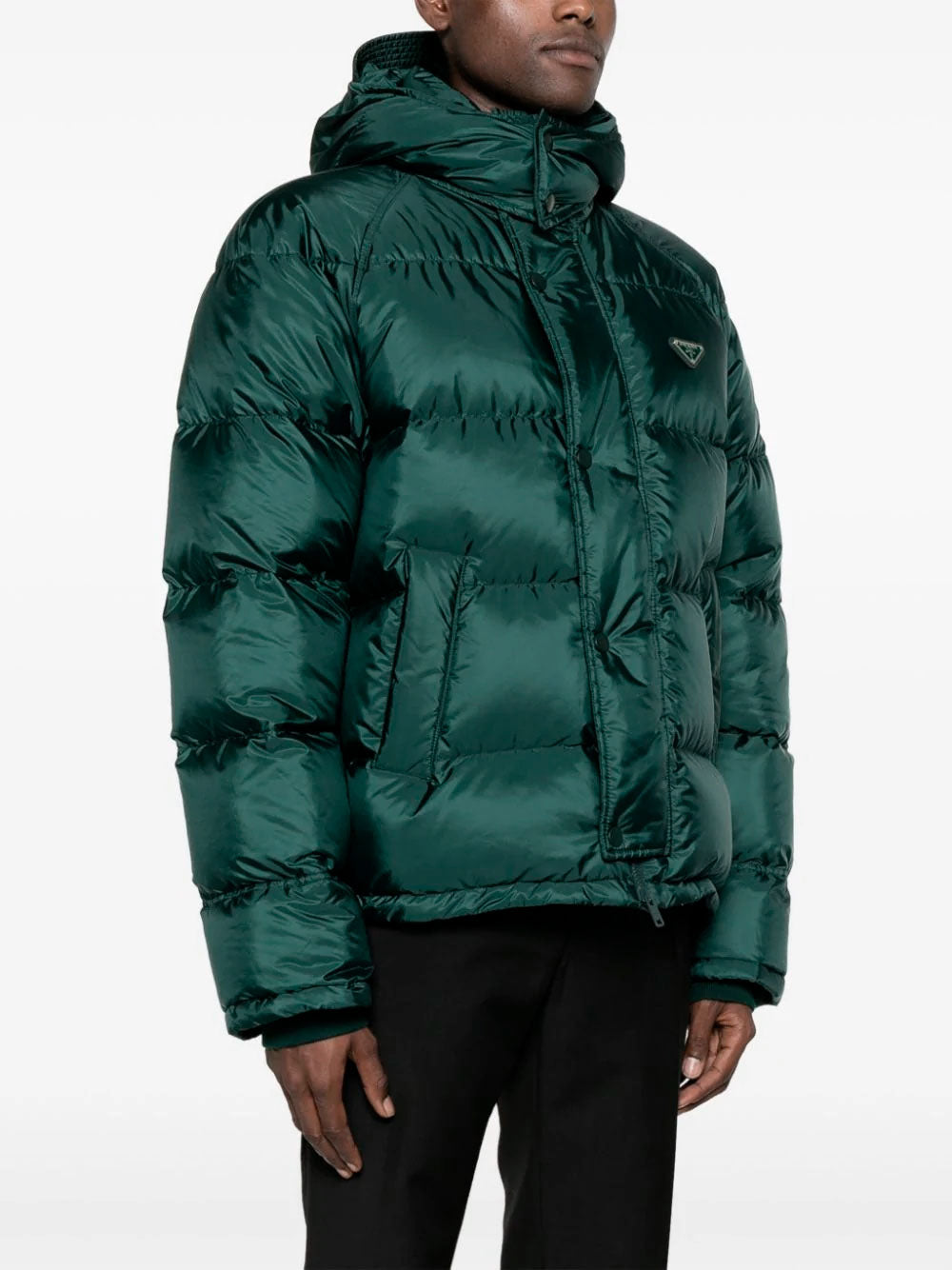 Triangle-logo puffer jacket