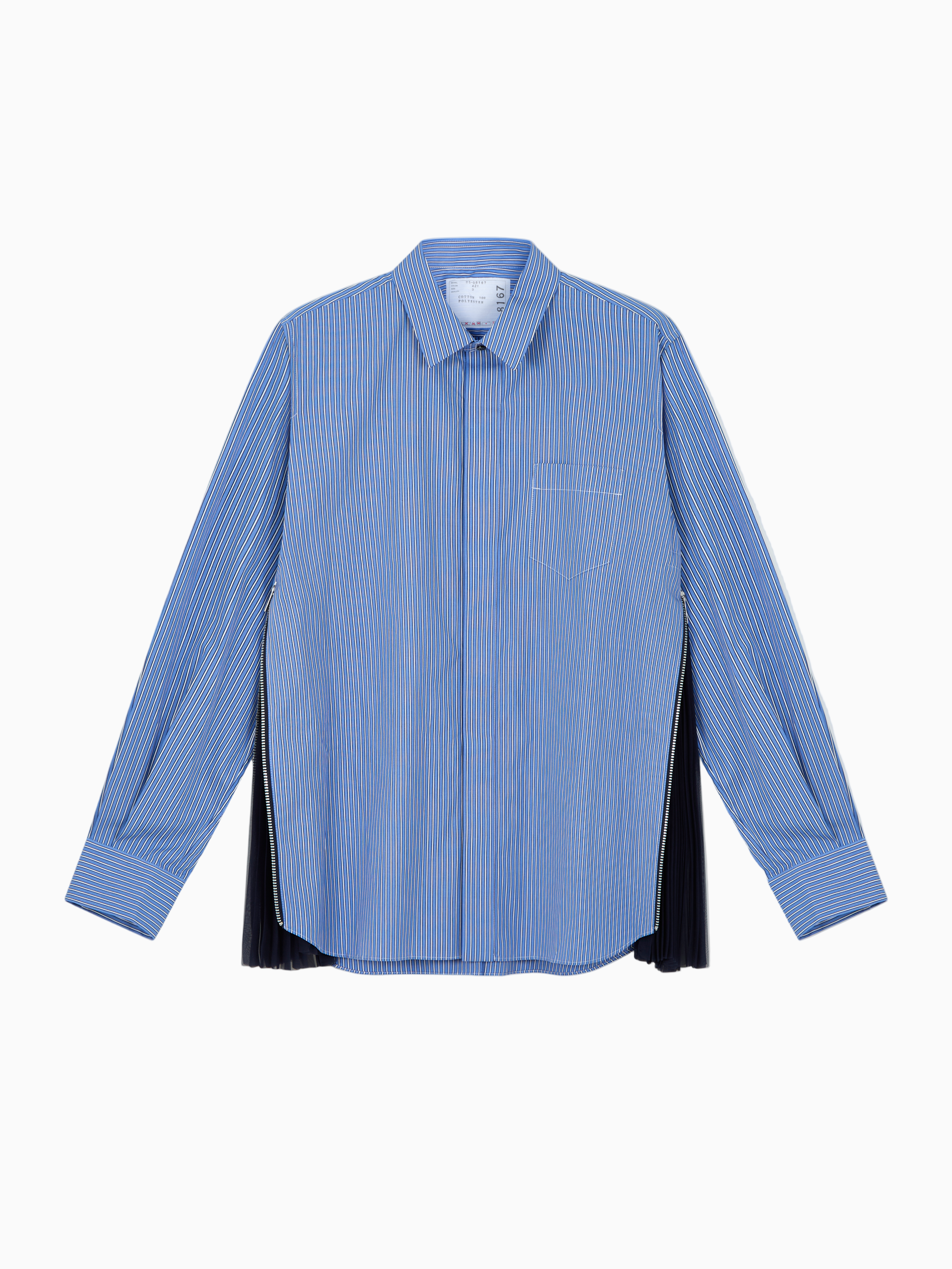 Poplin pleated shirt