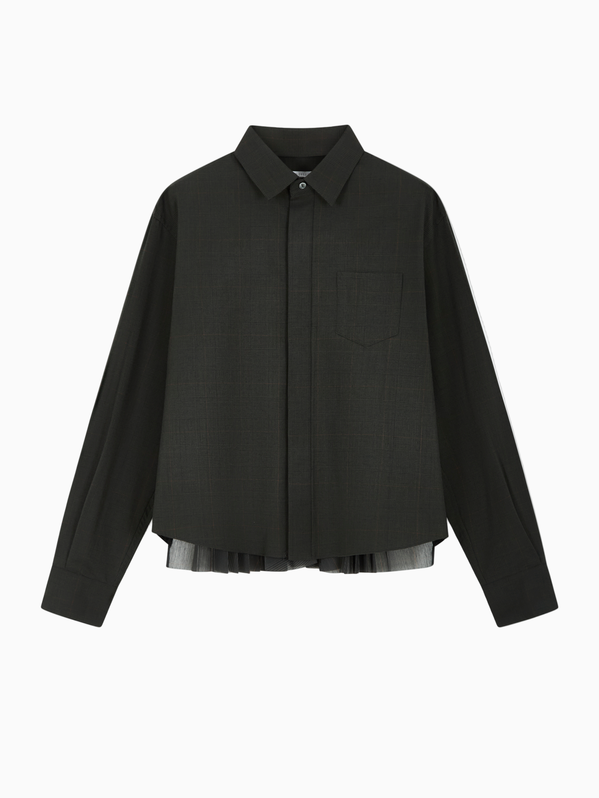 Checked pleated shirt