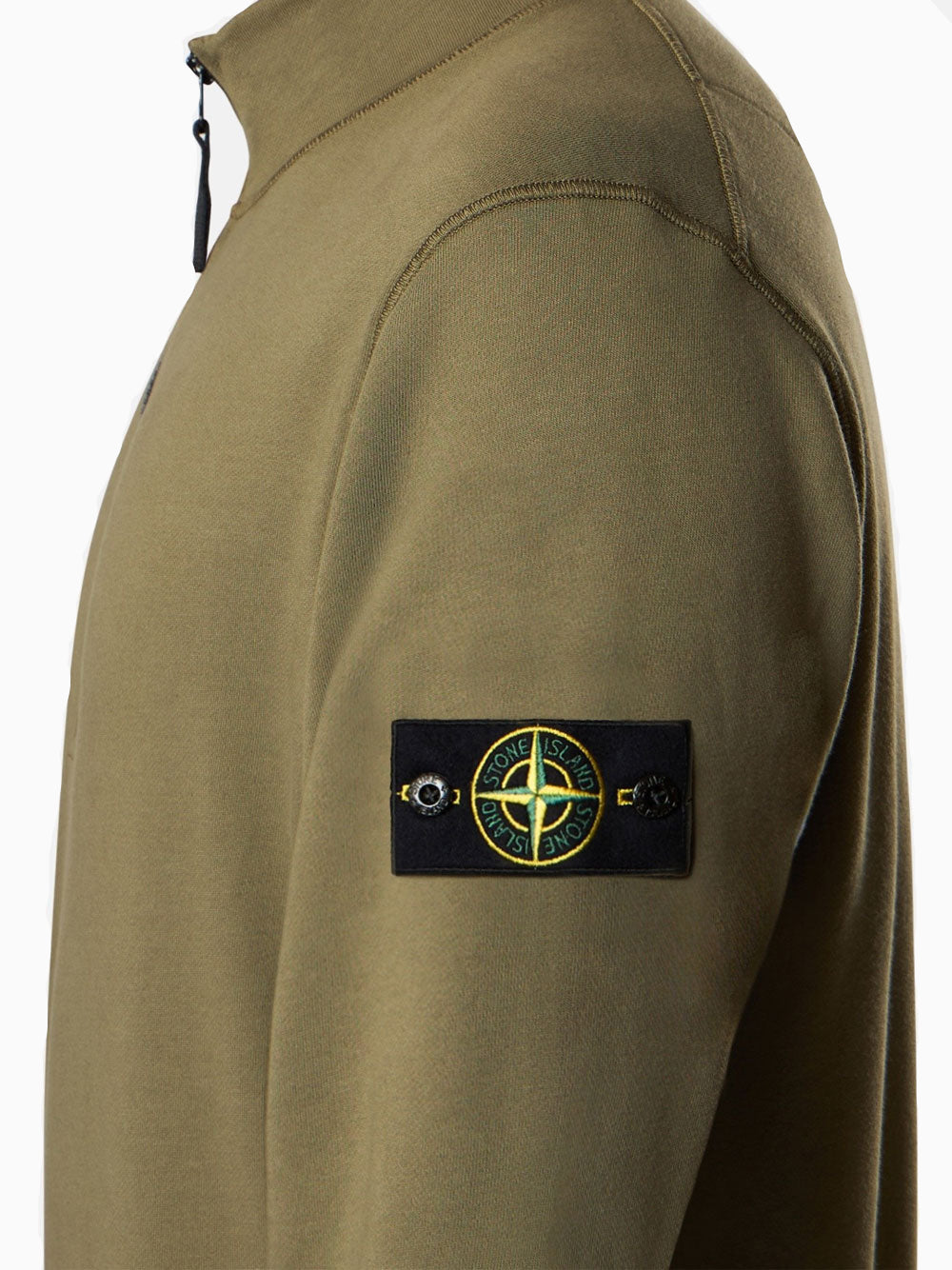 Compass-patch zip sweatshirt