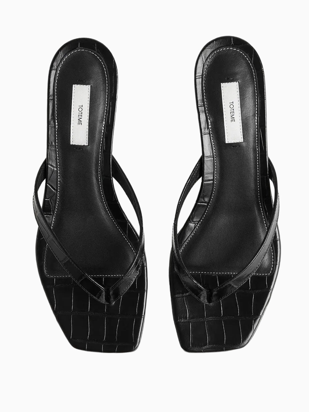 Croco-embossed sandals