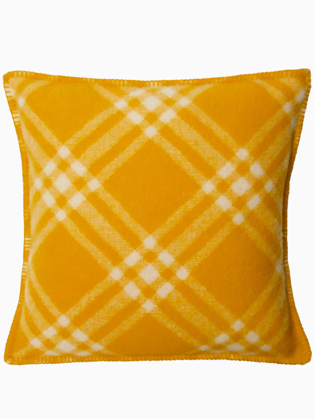 Checked wool cushion