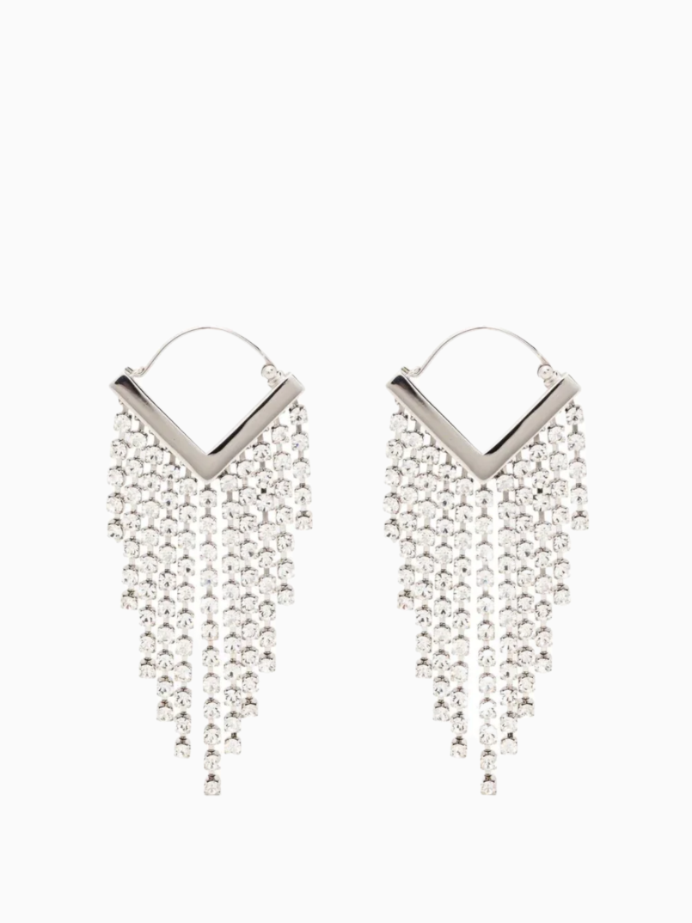 Rhinestone-embellishment drop earrings