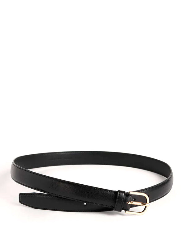 Slim leather belt