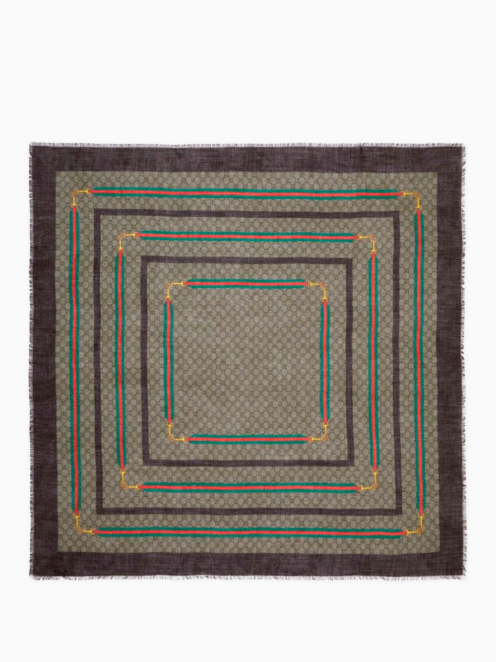 GG square-shaped silk and wool scarf