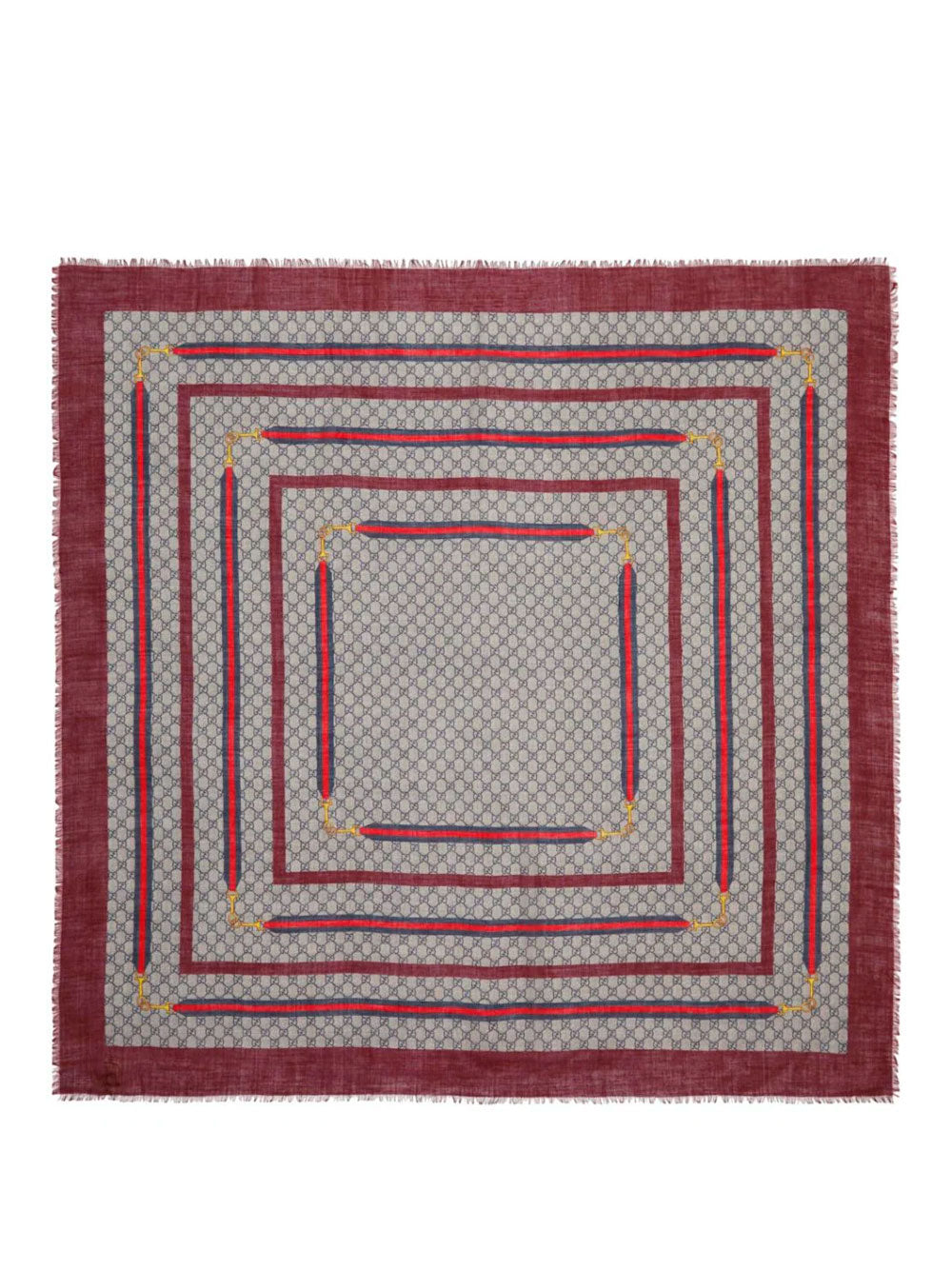 GG square-shaped silk and wool scarf