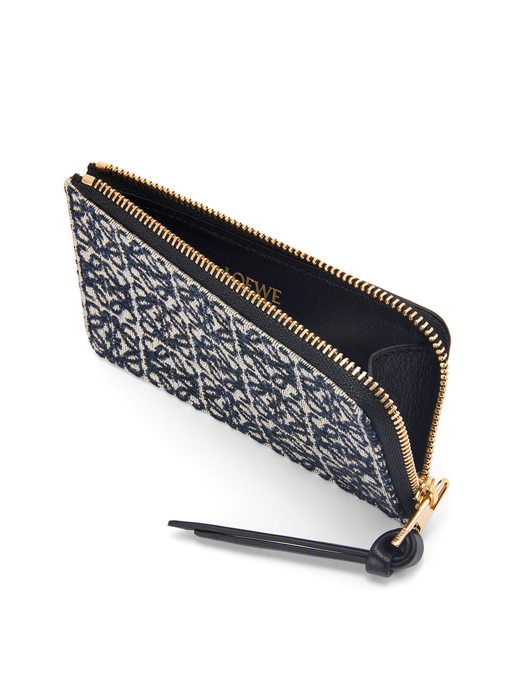 Coin cardholder in jacquard and leather