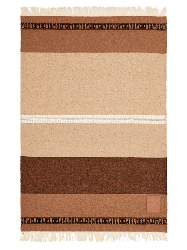 Stripe blanket in wool and linen