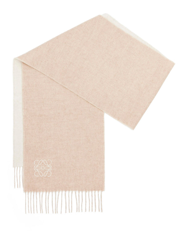 Bicolour scarf in wool and cashmere
