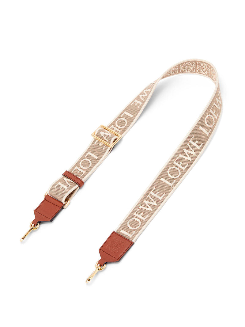 Anagram strap in jacquard and leather