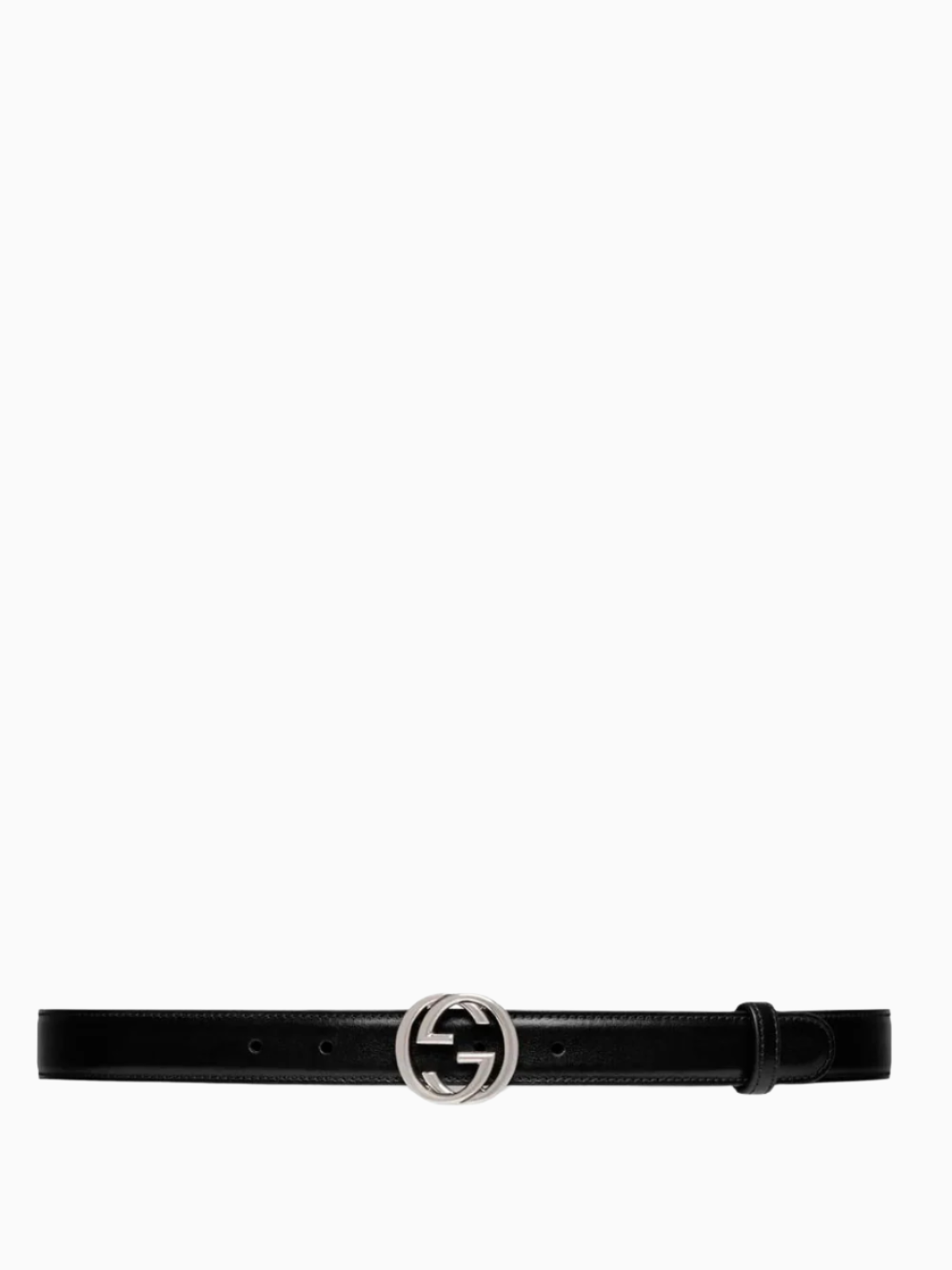 Interlocking G-buckle leather belt