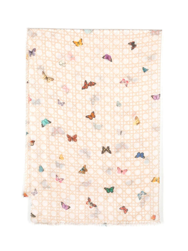 Fly butterfly-print scarf