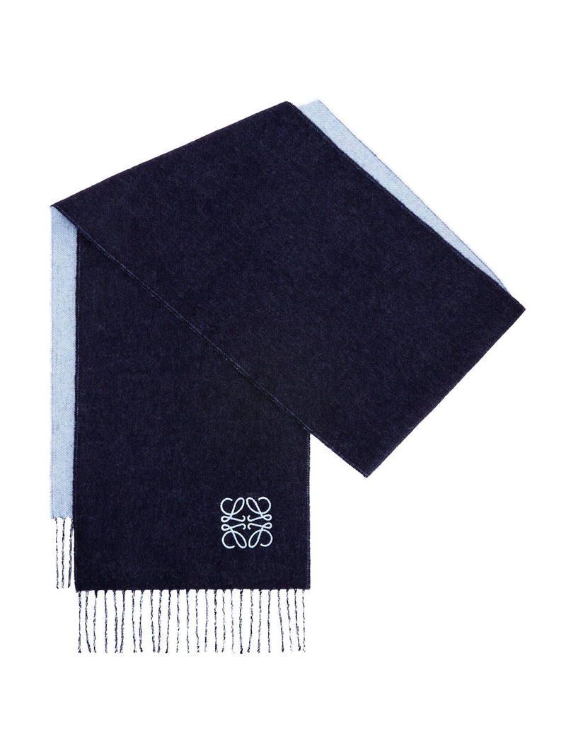 Bicolour scarf in wool and cashmere
