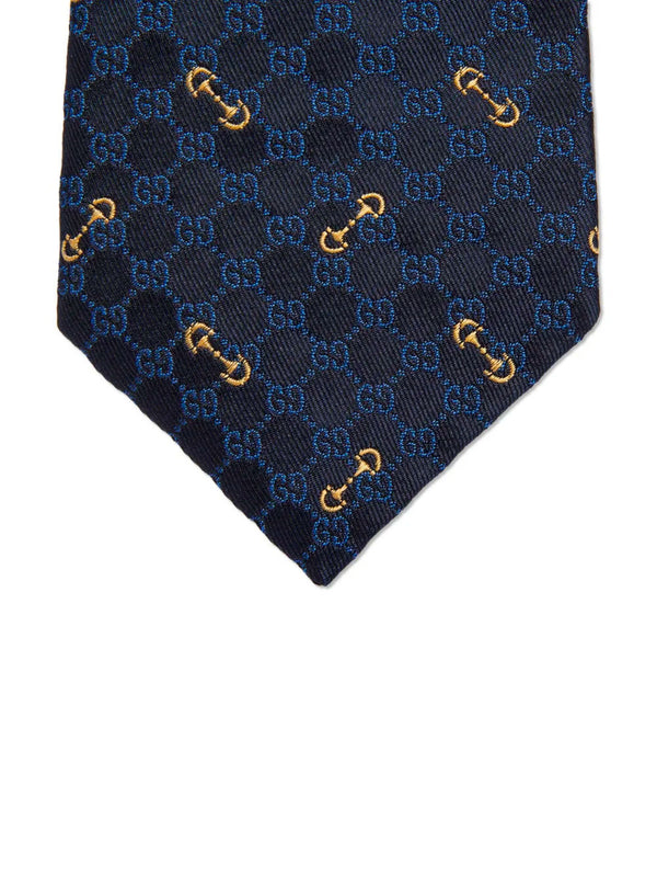 Corbata de seda con patrón monograma 