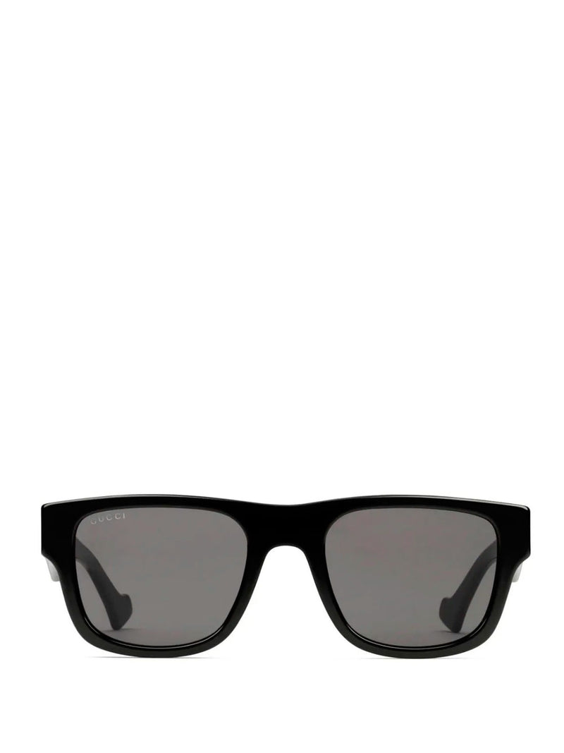 Logo-print square-frame sunglasses