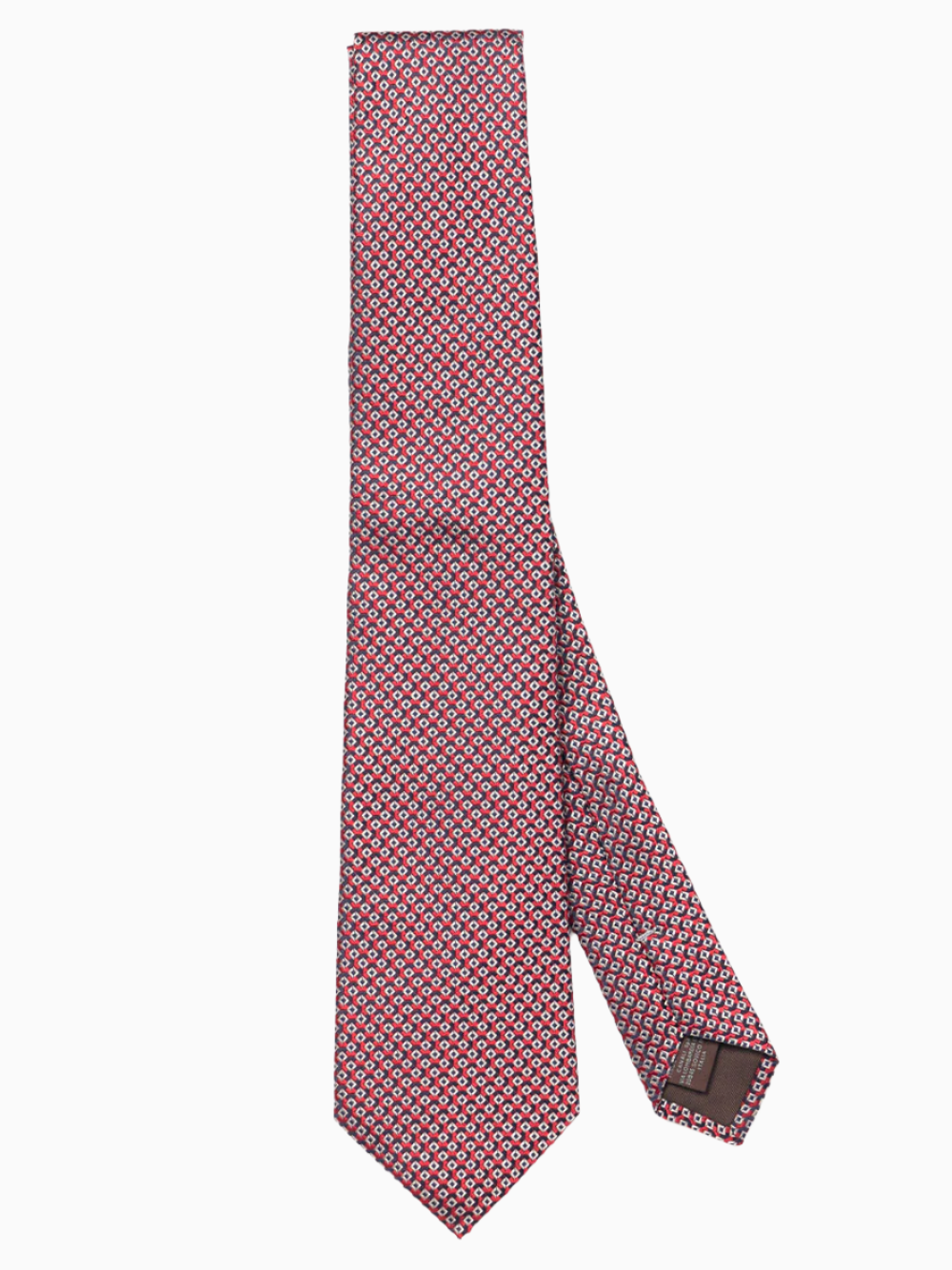 Micro geometric pattern silk tie