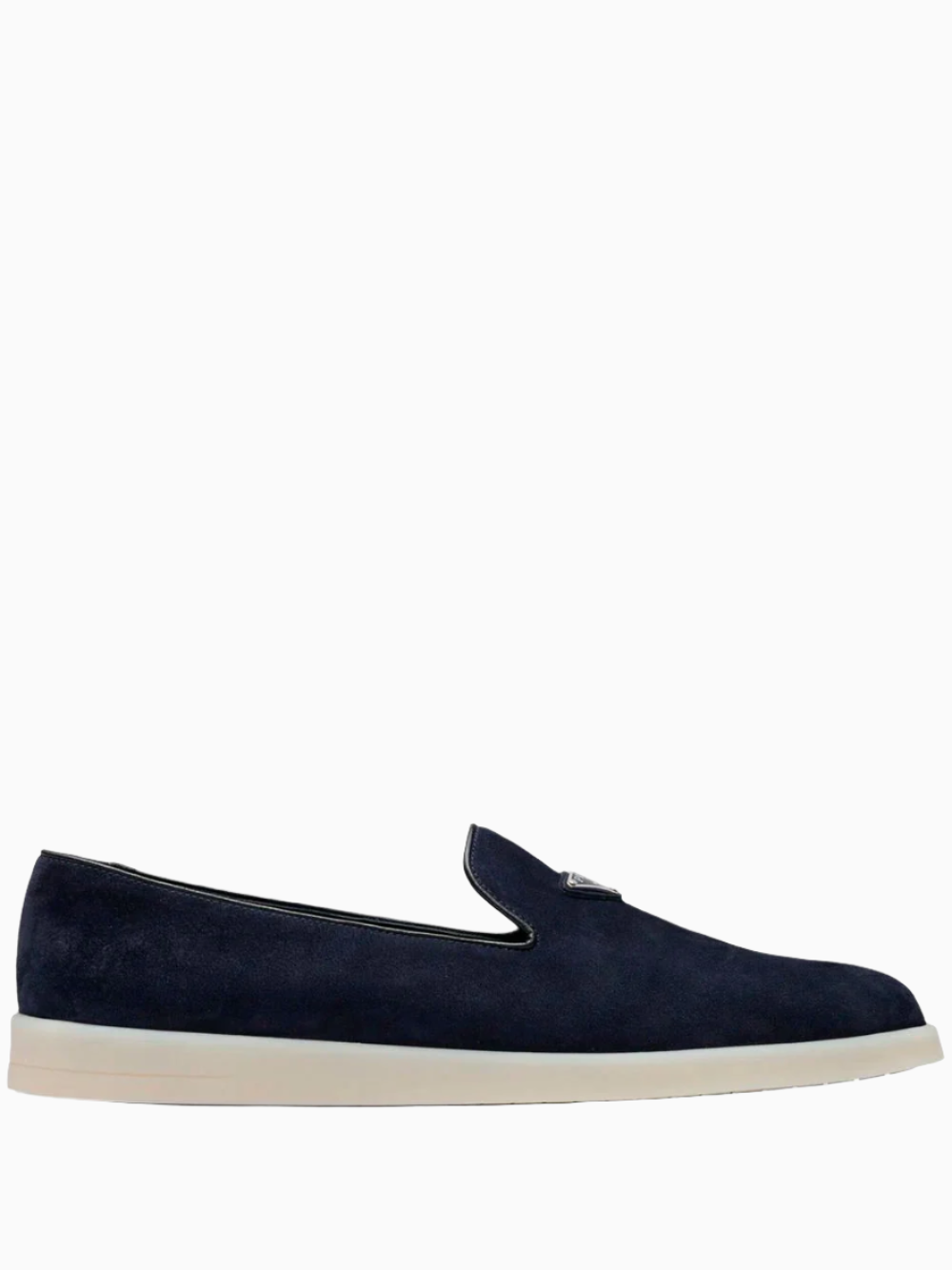 Triangle-patch suede loafers