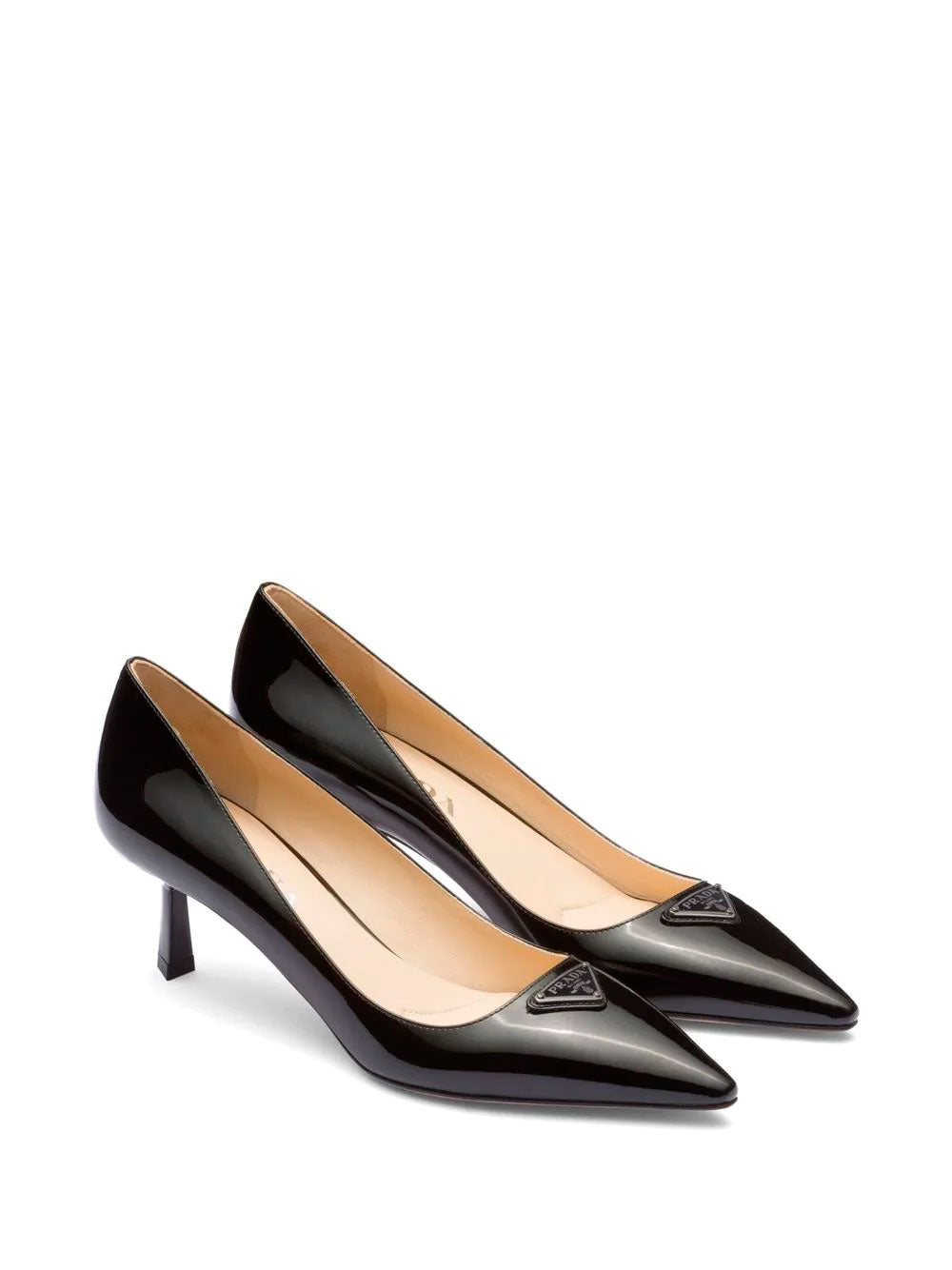 Logo-plaque patent leather pumps | Prada | OTTODISANPIETRO