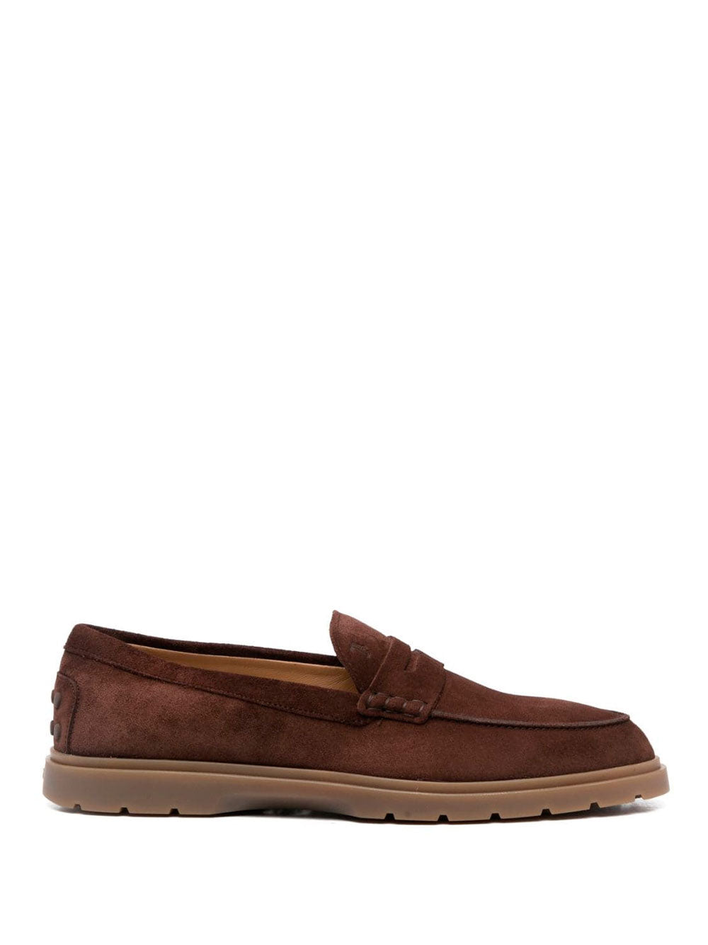 Suede penny loafers