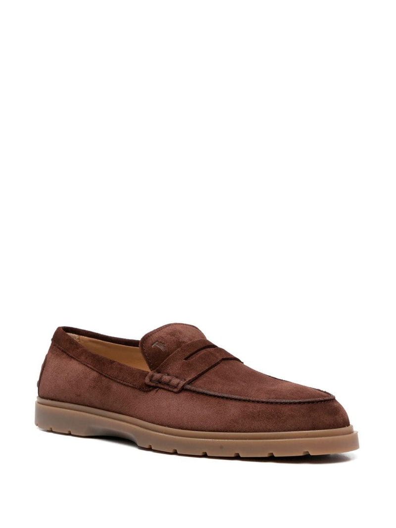 Suede penny loafers
