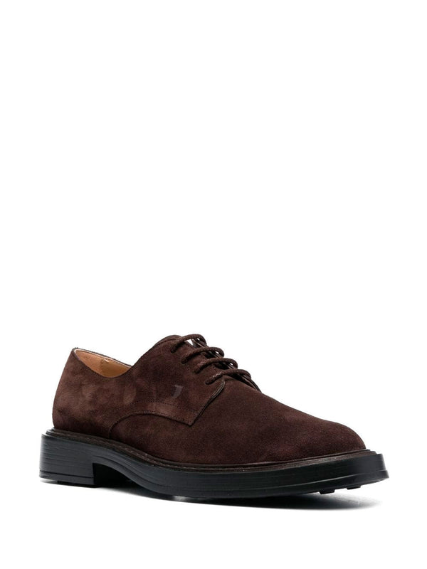 Lace-up suede Derby shoes