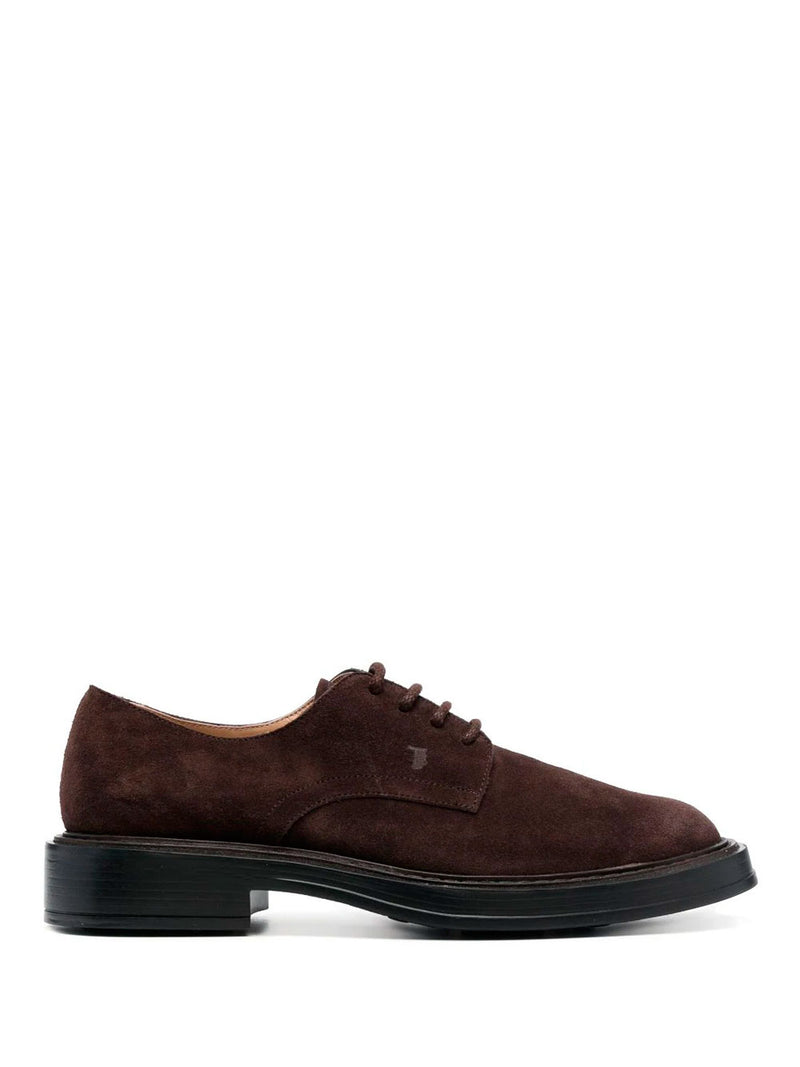 Lace-up suede Derby shoes