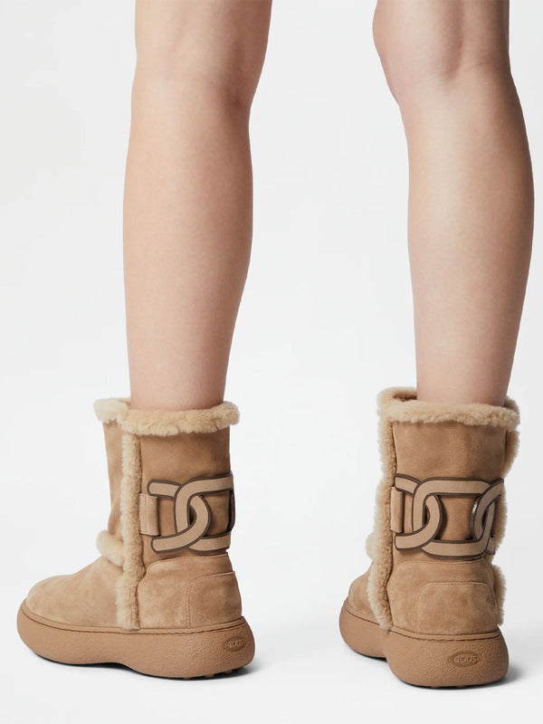 Logo suede ankle boots