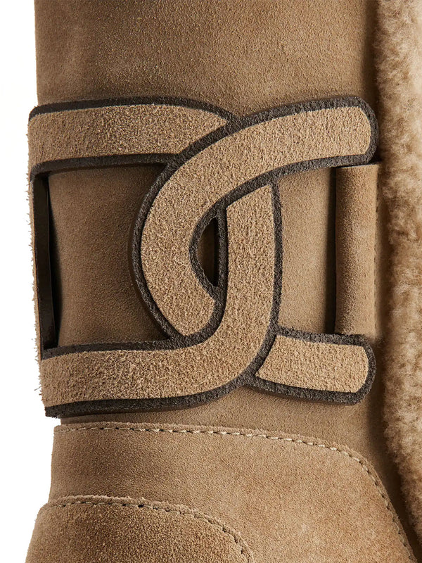 Logo suede ankle boots