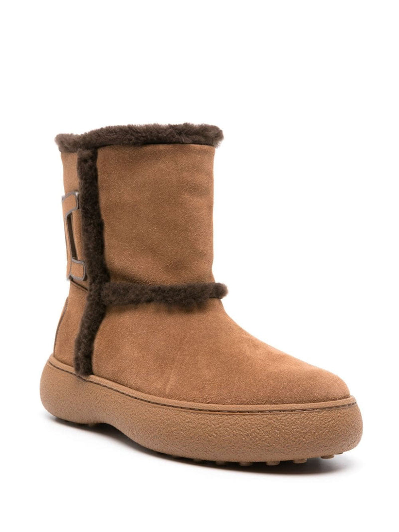 Shearling suede ankle boots
