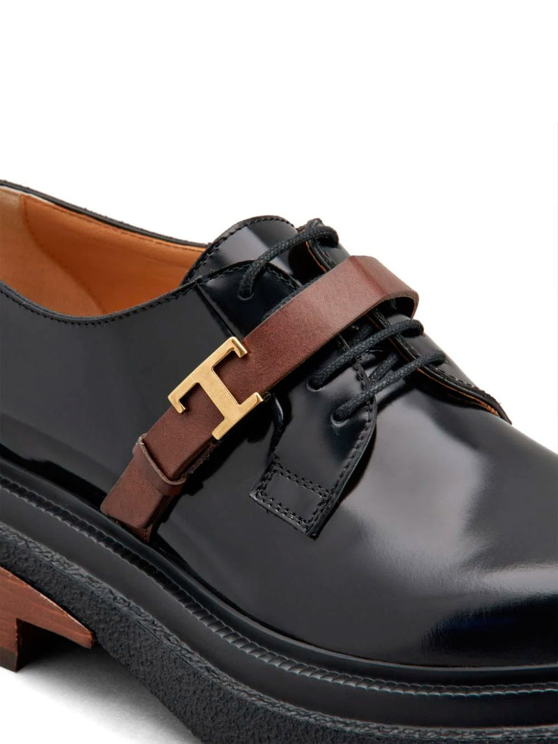Logo-plaque leather shoes