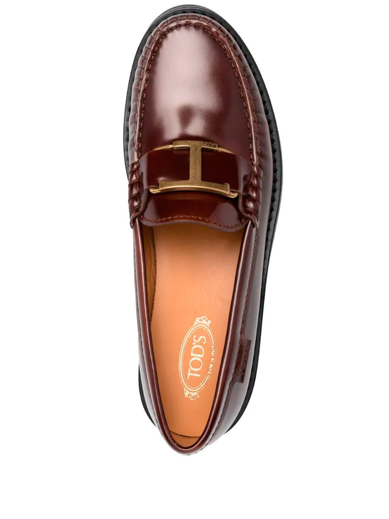 Logo leather loafers