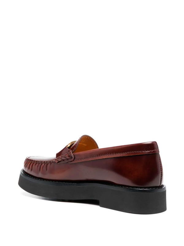 Logo leather loafers