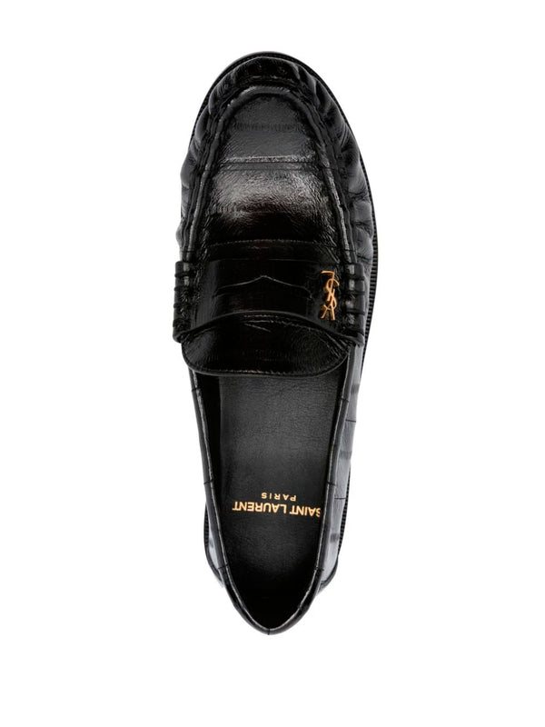 Logo-plaque loafers