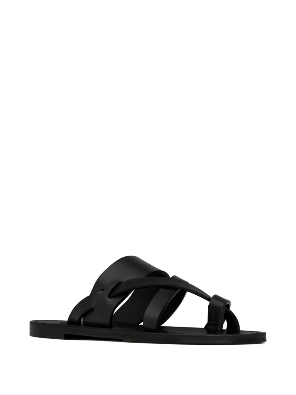 Timeless Sophistication: Handmade Black Leather Sandals for Men