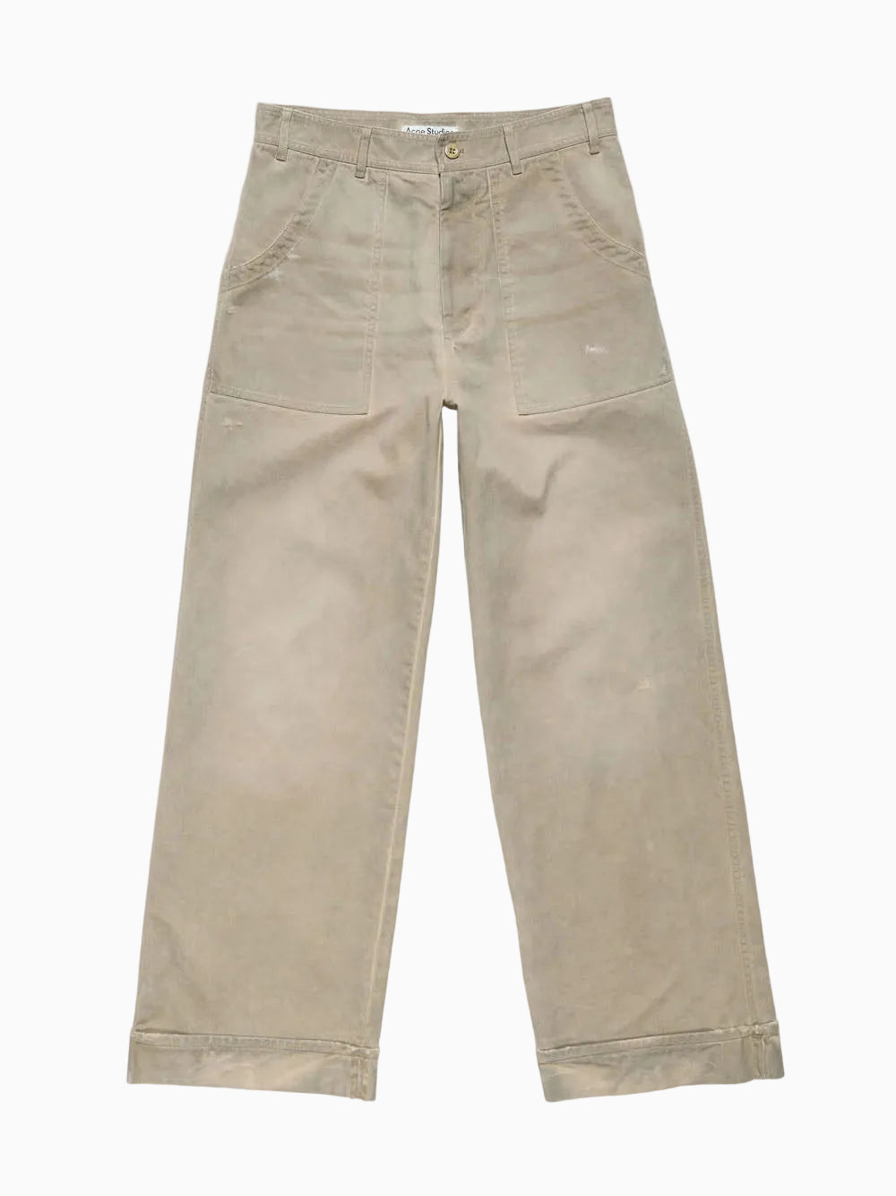 Leather patch trousers