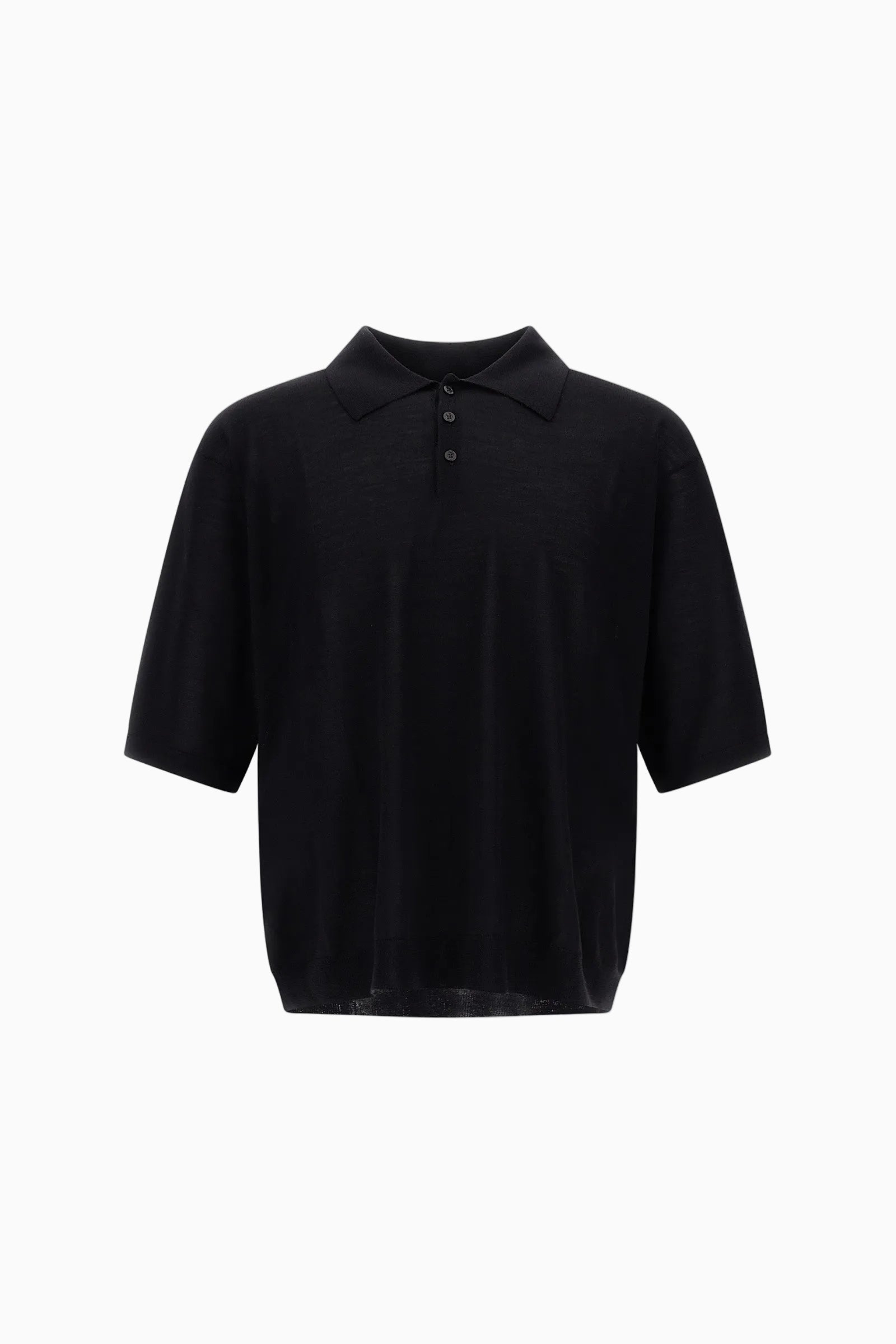 Wool and silk polo shirt