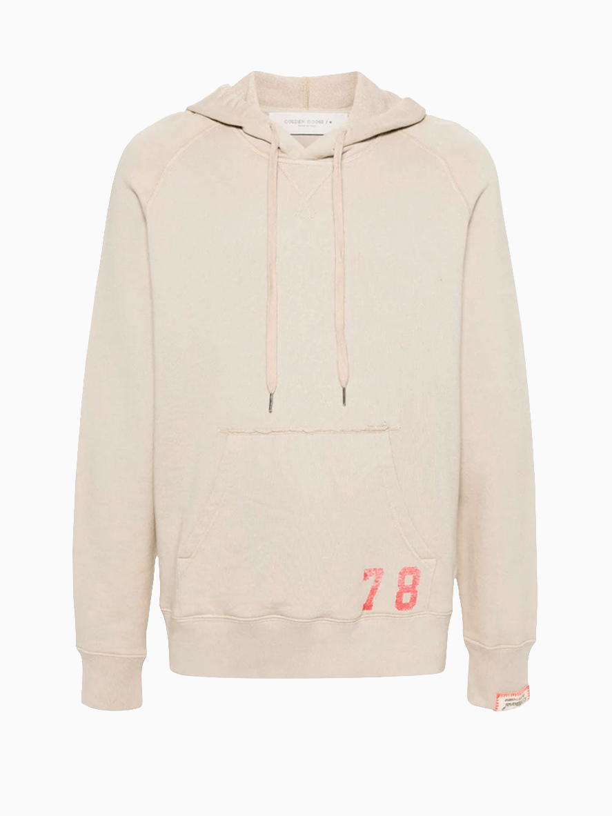 Number-print hoodie