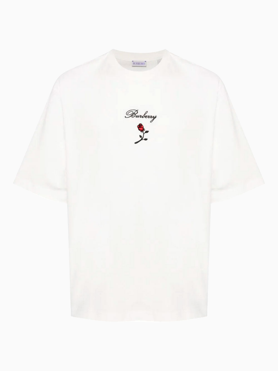 Rose flocked T-shirt