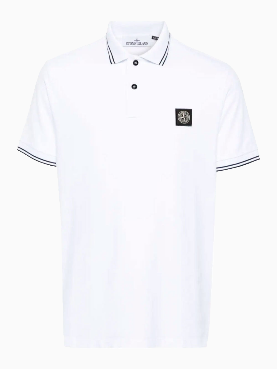 Compass-patch polo shirt