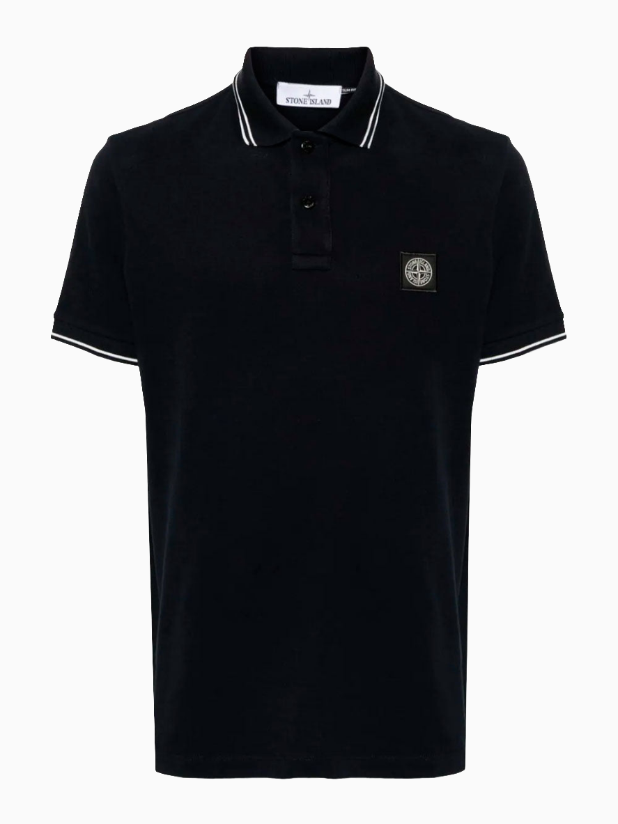 Compass-patch polo shirt