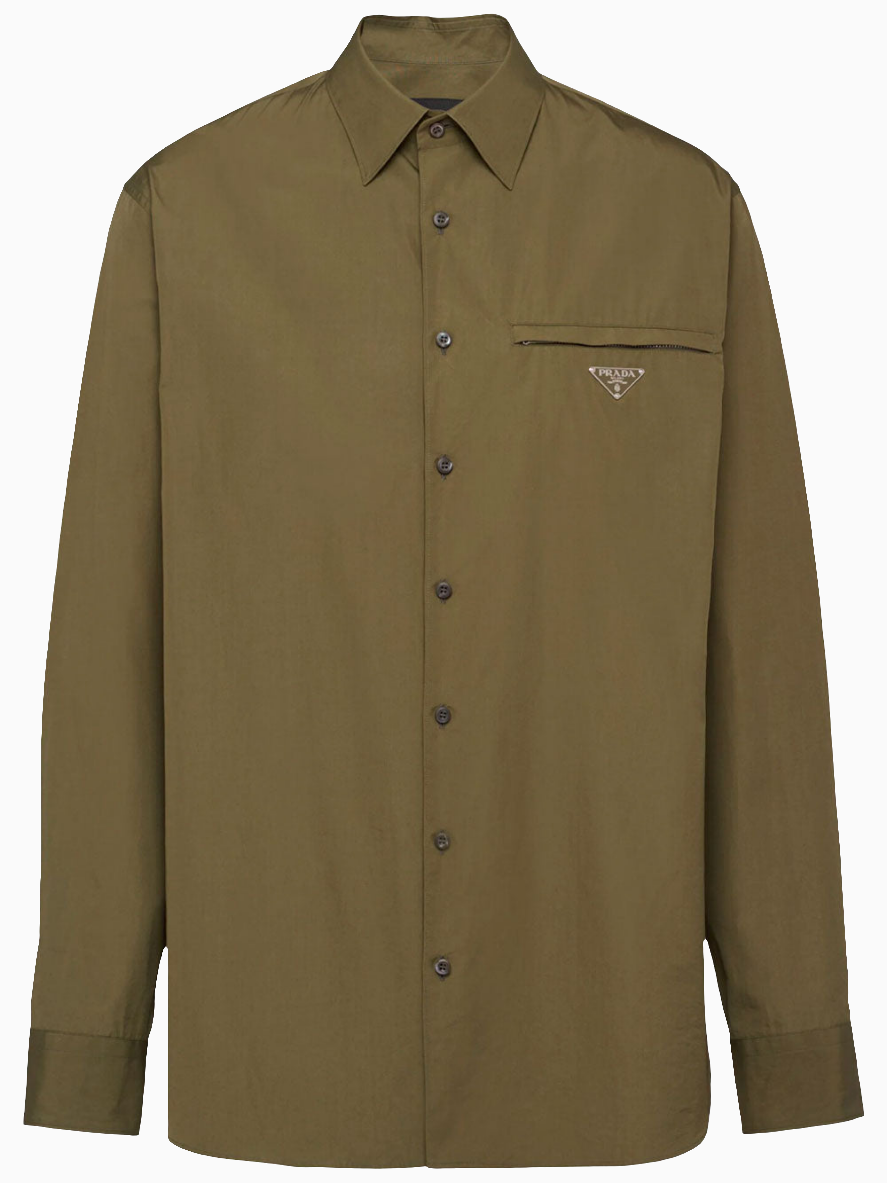 Logo-plaque overshirt