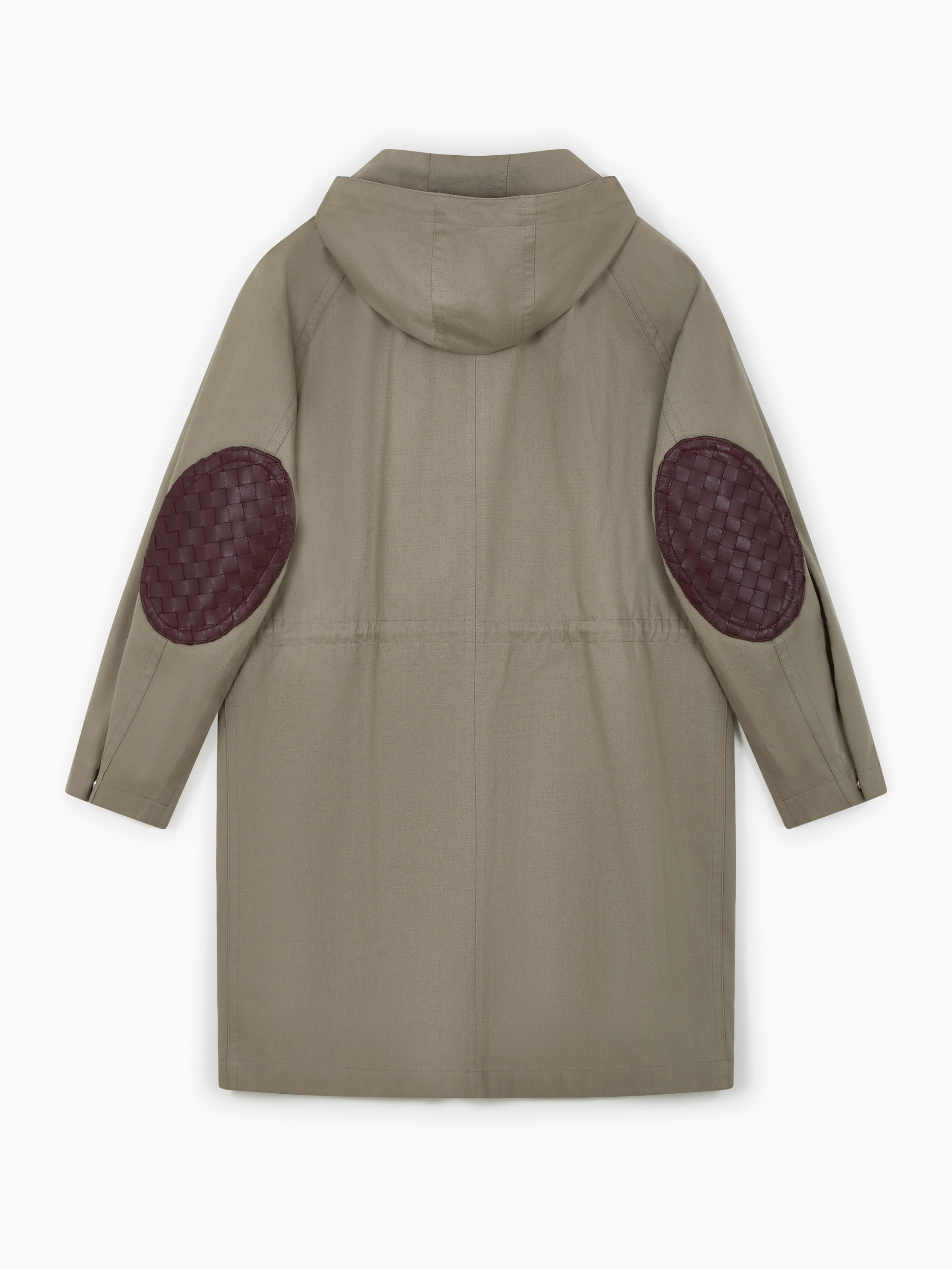Parka with elbow patches