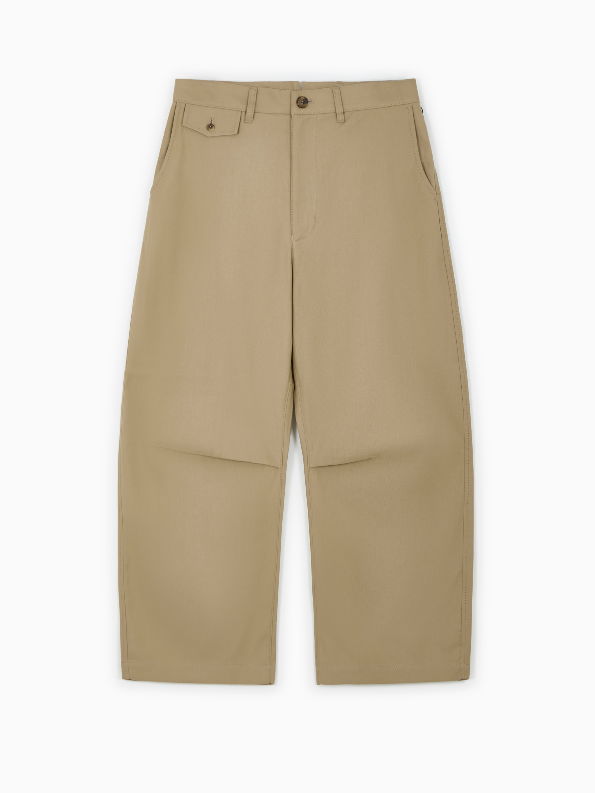 Curved-hem trousers