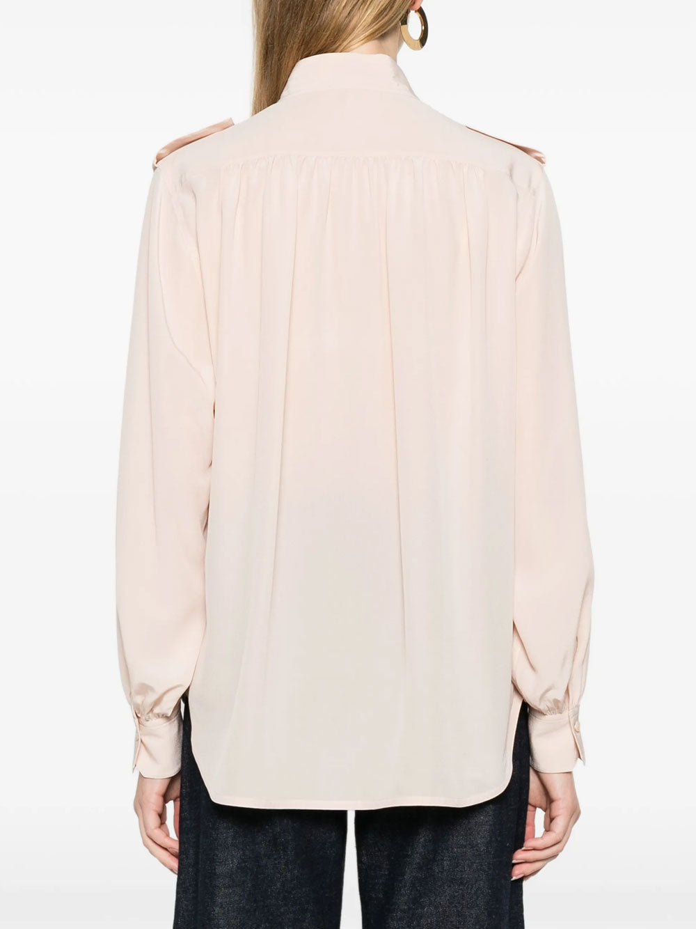 Gathered silk shirt