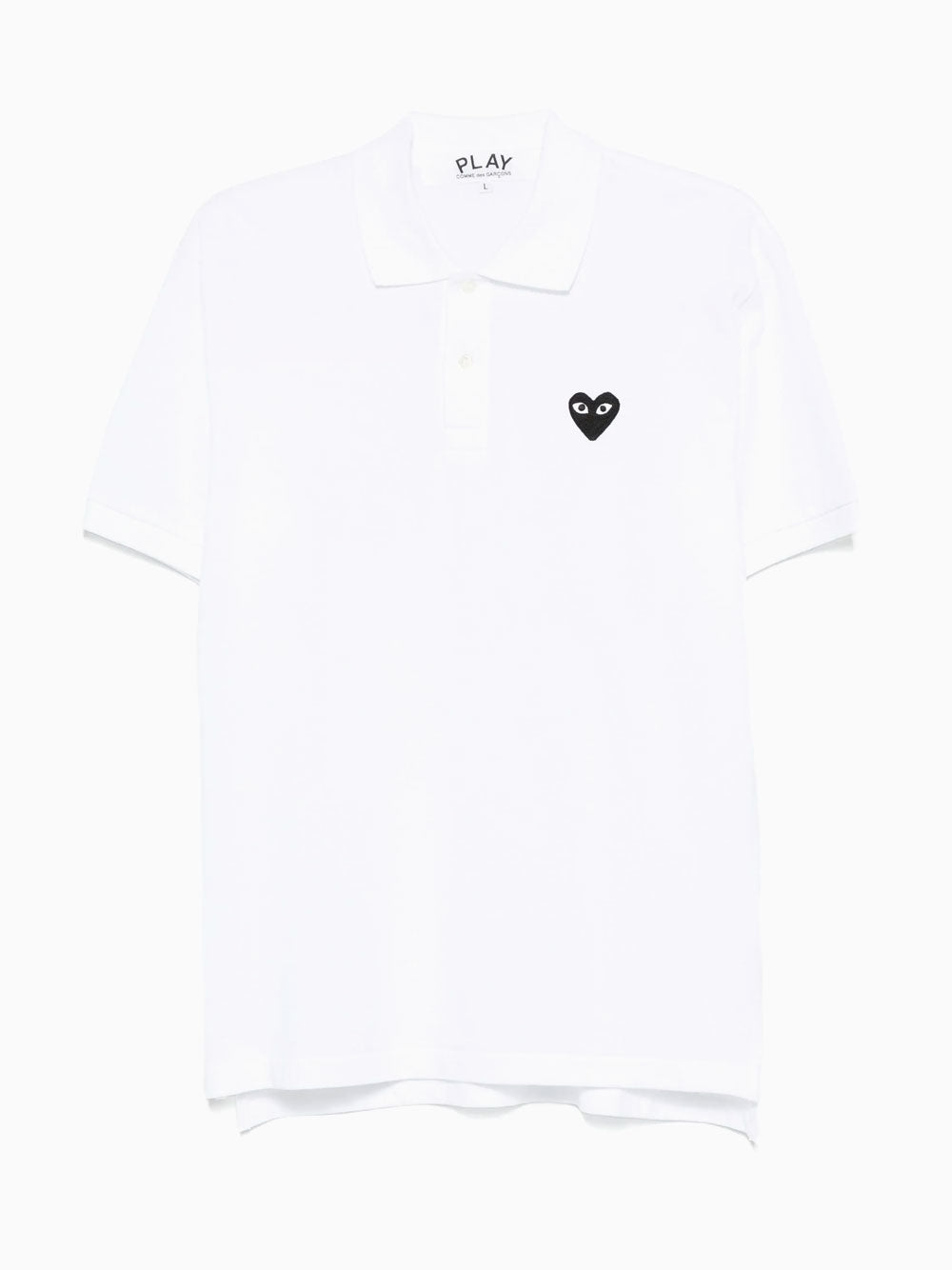 PLAY COMME DES GARÇONS Unisex Polo Comme Des Garçons Play heart-patch Wool Polo Shirt | White