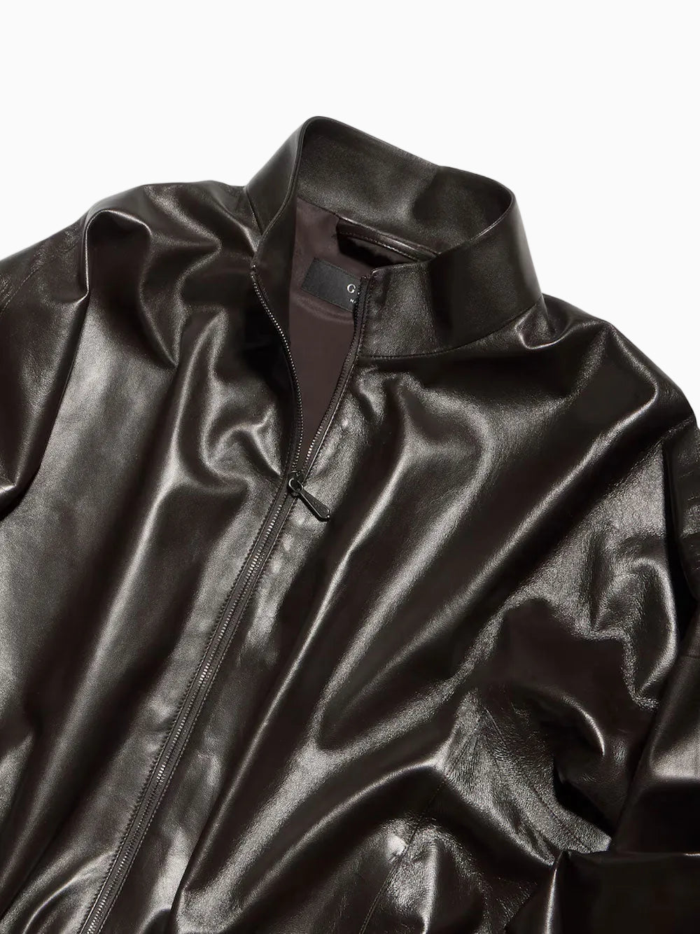 Leather bomber jacket