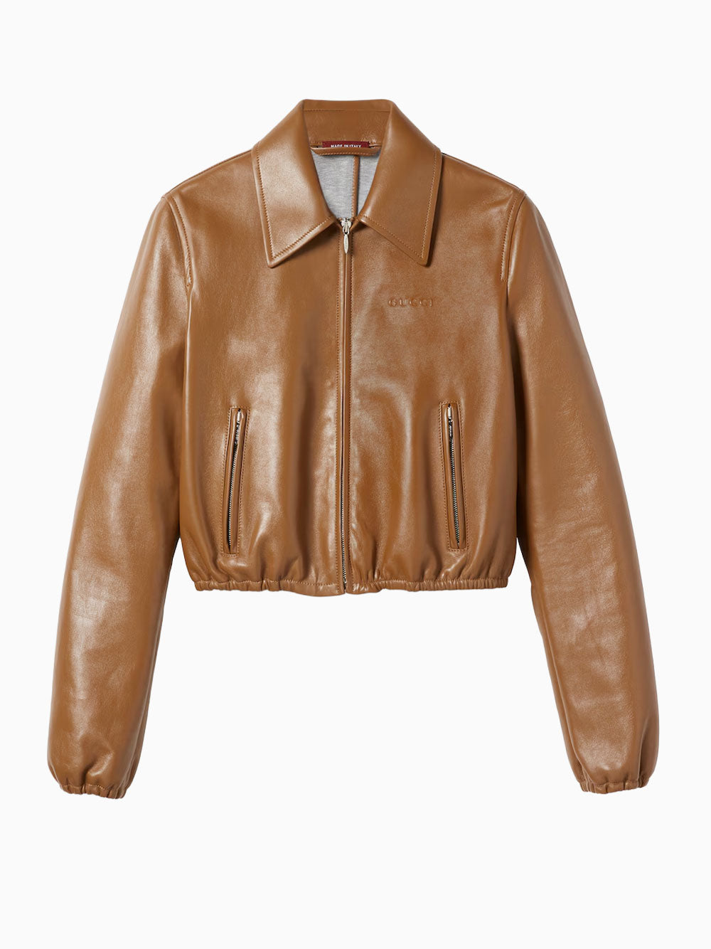 Embossed GG leather jacket | Gucci | OTTODISANPIETRO