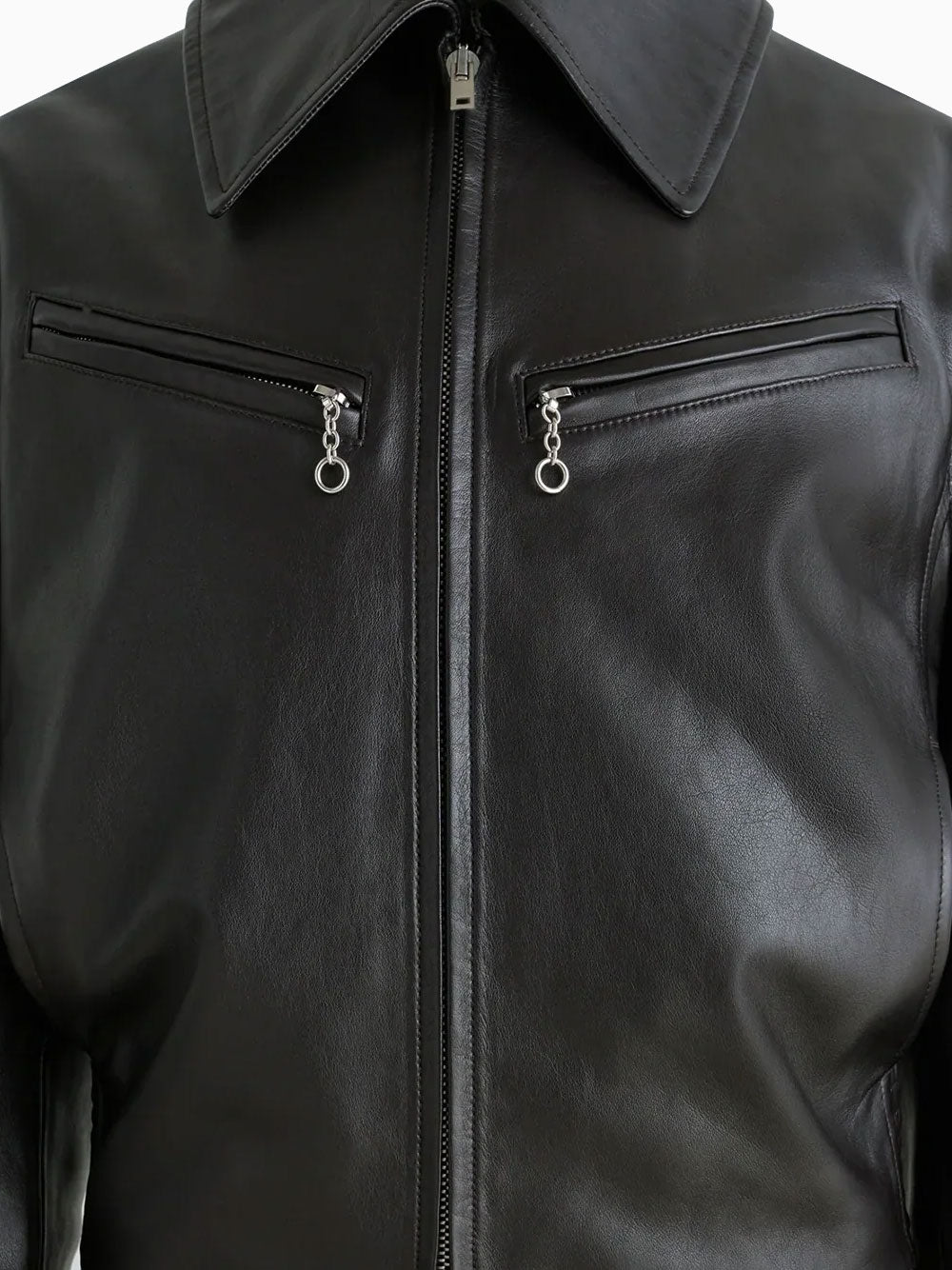 Boxy leather jacket